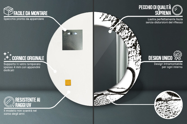 Graffiti Okrúhle dekoračné zrkadlo