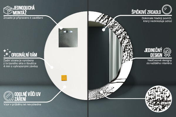 Graffiti Okrúhle dekoračné zrkadlo