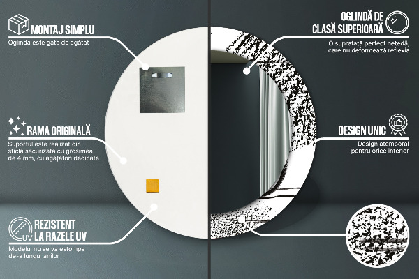 Graffiti Okrúhle dekoračné zrkadlo