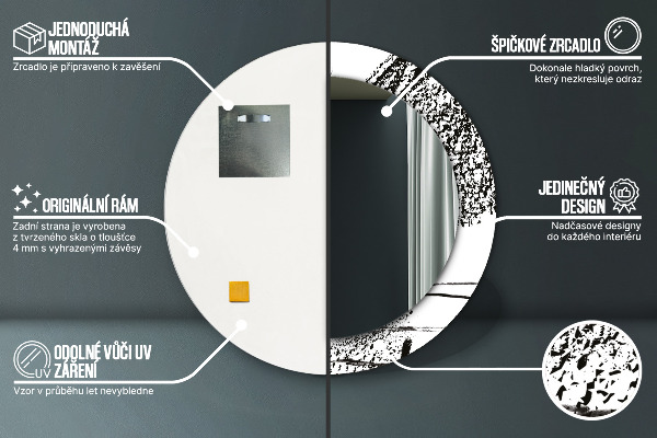 Graffiti Okrúhle dekoračné zrkadlo