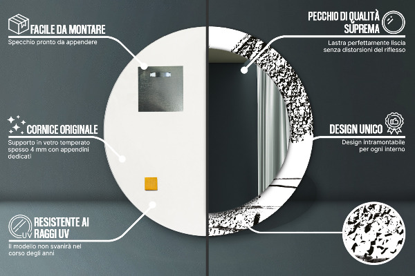 Graffiti Okrúhle dekoračné zrkadlo