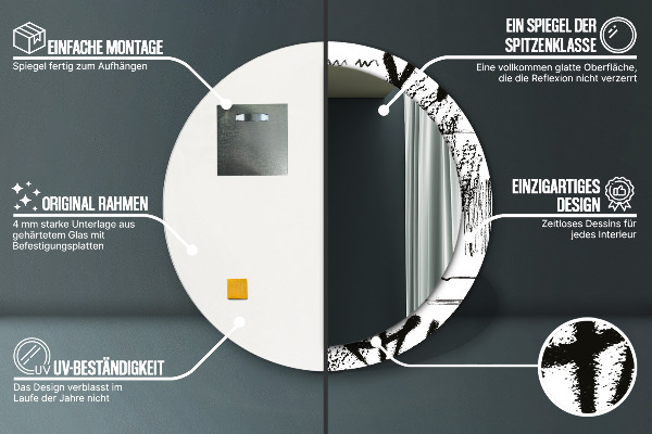 Graffiti Okrúhle dekoračné zrkadlo