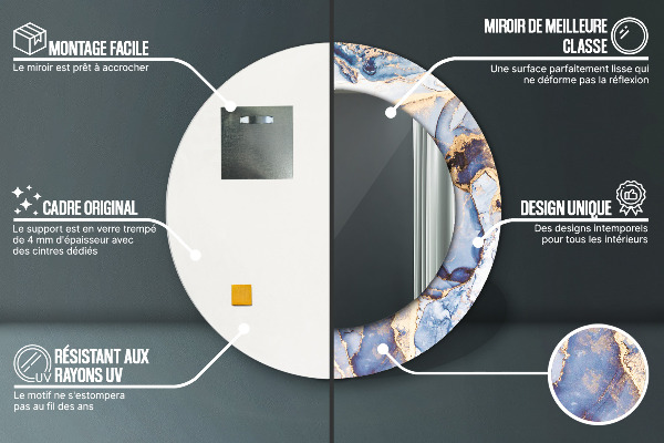 Abstraktné tekuté umenie Okrúhle dekoračné zrkadlo