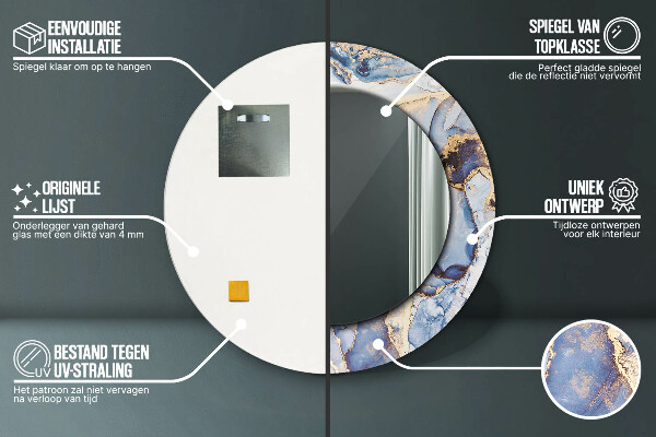 Abstraktné tekuté umenie Okrúhle dekoračné zrkadlo