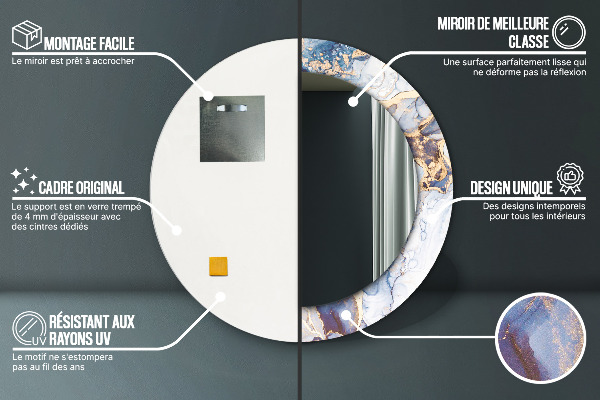 Abstraktné tekuté umenie Okrúhle dekoračné zrkadlo