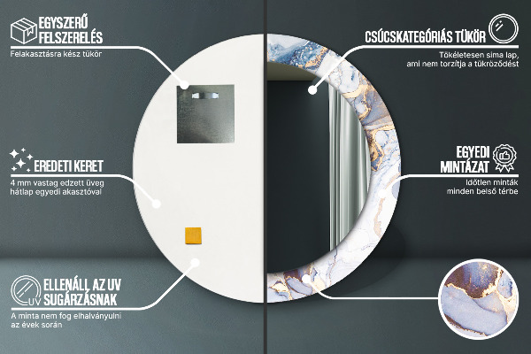 Abstraktné tekuté umenie Okrúhle dekoračné zrkadlo