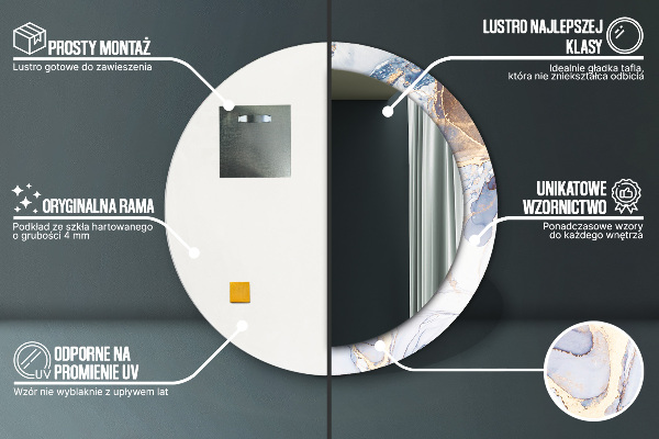 Abstraktné tekuté umenie Okrúhle dekoračné zrkadlo