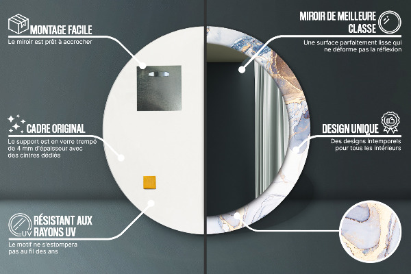 Abstraktné tekuté umenie Okrúhle dekoračné zrkadlo