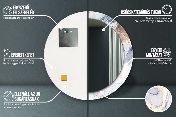 Abstraktné tekuté umenie Okrúhle dekoračné zrkadlo