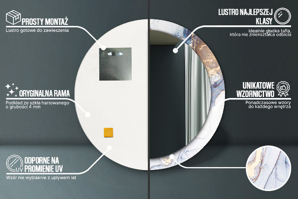 Abstraktné tekuté umenie Okrúhle dekoračné zrkadlo