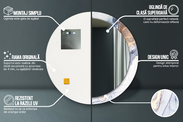 Abstraktné tekuté umenie Okrúhle dekoračné zrkadlo