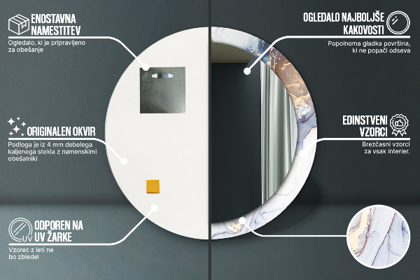 Abstraktné tekuté umenie Okrúhle dekoračné zrkadlo
