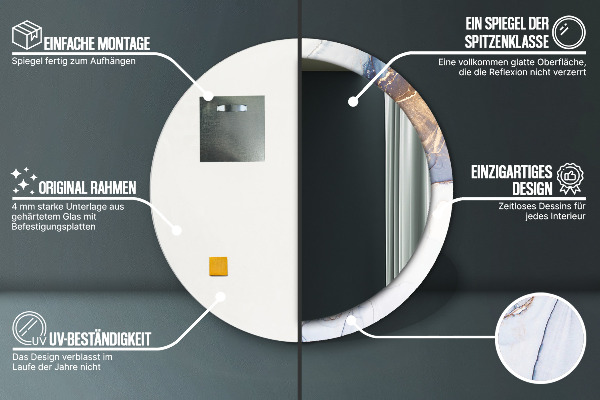 Abstraktné tekuté umenie Okrúhle dekoračné zrkadlo