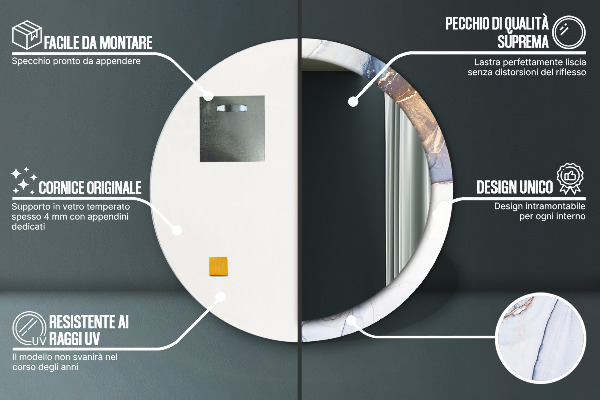 Abstraktné tekuté umenie Okrúhle dekoračné zrkadlo