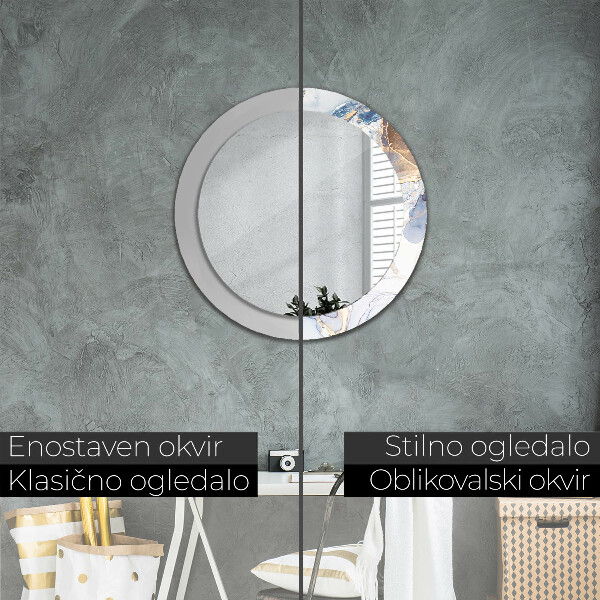 Abstraktné tekuté umenie Okrúhle dekoračné zrkadlo