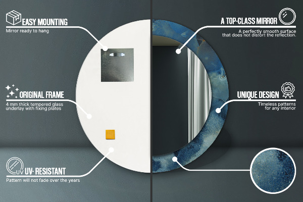 Mramorový onyx Okrúhle zrkadlo s motívom