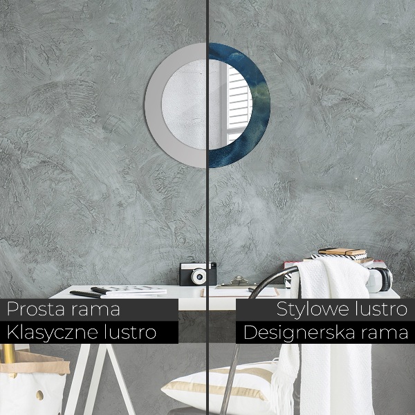 Mramorový onyx Okrúhle zrkadlo s motívom