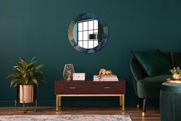 Mramorový onyx Okrúhle zrkadlo s motívom