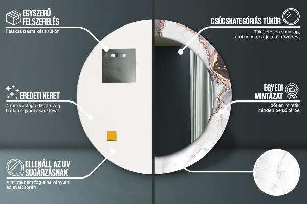 Abstraktná tekutina Okrúhle dekoračné zrkadlo na stenu