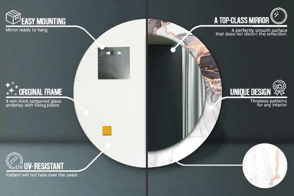 Abstraktná tekutina Okrúhle dekoračné zrkadlo na stenu