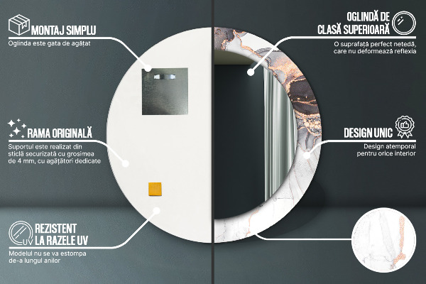 Abstraktná tekutina Okrúhle dekoračné zrkadlo na stenu