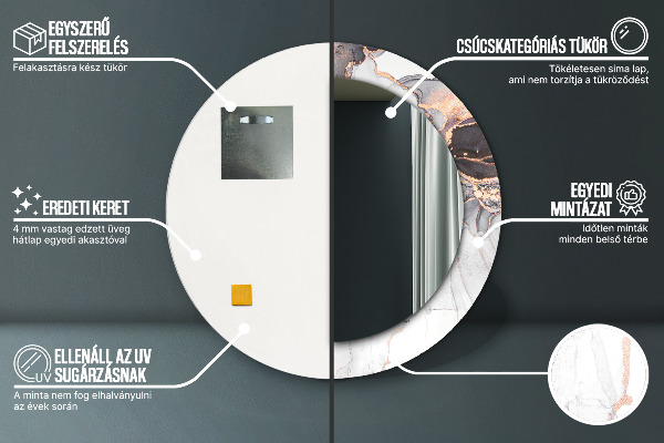 Abstraktná tekutina Okrúhle dekoračné zrkadlo na stenu