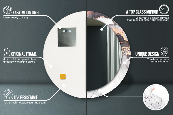 Abstraktná tekutina Okrúhle dekoračné zrkadlo na stenu