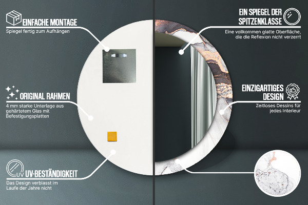 Abstraktná tekutina Okrúhle dekoračné zrkadlo na stenu