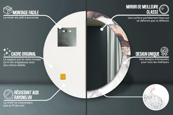 Abstraktná tekutina Okrúhle dekoračné zrkadlo na stenu