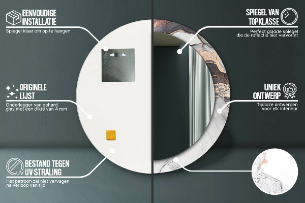 Abstraktná tekutina Okrúhle dekoračné zrkadlo na stenu