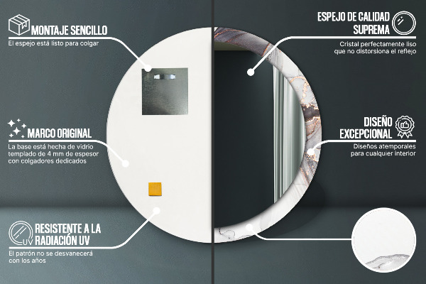 Abstraktná tekutina Okrúhle dekoračné zrkadlo na stenu