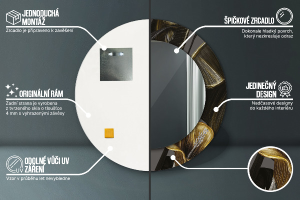 Hibiscus kvety Okrúhle dekoračné zrkadlo