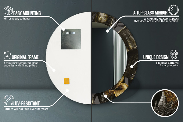 Hibiscus kvety Okrúhle dekoračné zrkadlo