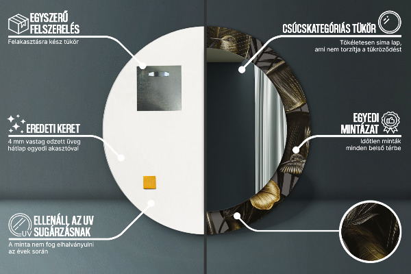 Hibiscus kvety Okrúhle dekoračné zrkadlo