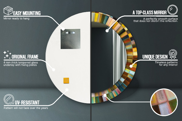 Abstraktný radiálny vzor Okrúhle dekoračné zrkadlo