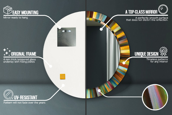 Abstraktný radiálny vzor Okrúhle dekoračné zrkadlo