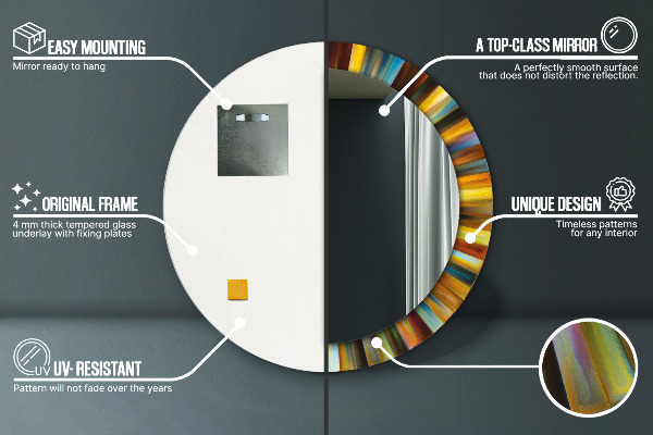 Abstraktný radiálny vzor Okrúhle dekoračné zrkadlo