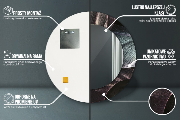 Tmavé tropické listy Okrúhle zrkadlo s motívom