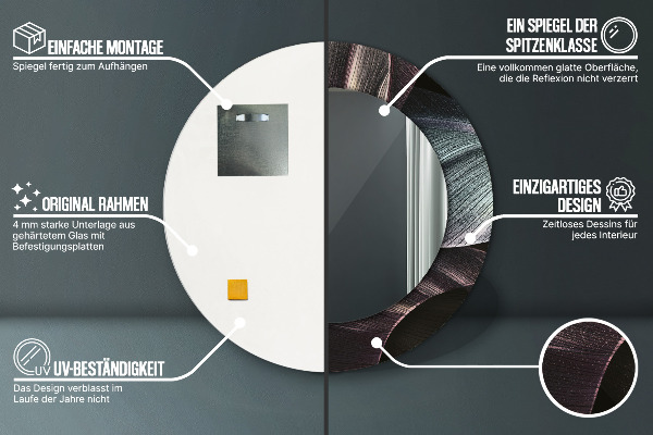 Tmavé tropické listy Okrúhle zrkadlo s motívom