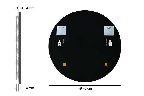 Okrúhle zrkadlo do chodby v ciernom ráme fi 40 cm