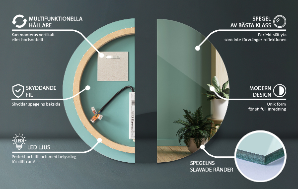 Zrkadlo do kupelne okrúhle s led osvetlením fi 80 cm