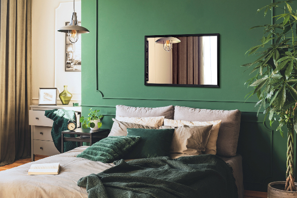 Obdĺžnikové dizajnové zrkadlo v čiernom ráme 50x50 cm