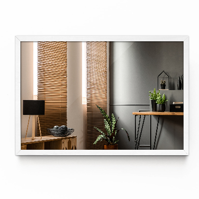 Obdĺžnikové zrkadlo na stenu v bielom ráme 70x50 cm