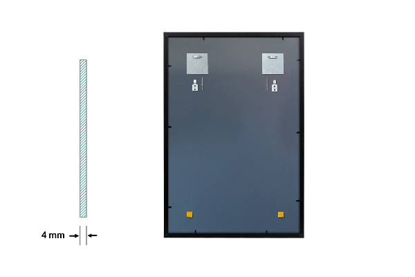 Obdĺžnikové zrkadlo do chodby v čiernom ráme 50x50 cm