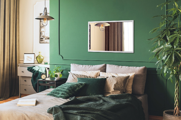 Obdĺžnikové zrkadlo do obývačky v bielom ráme 50x50 cm