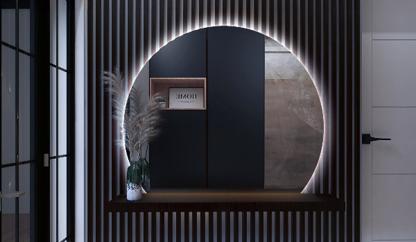 Zrkadlo s vyrezanou stranou s led podsvícením 63x70 cm