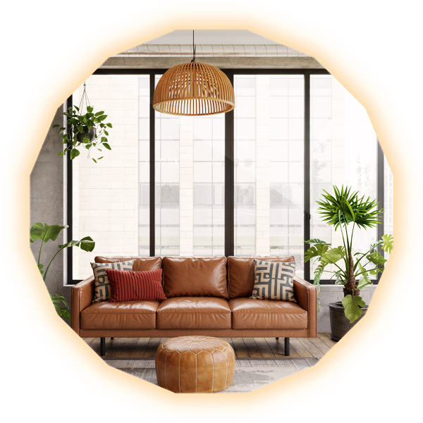 Polygonálne zrkadlo LED 100x100 cm