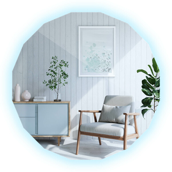 Polygonálne zrkadlo LED 60x60 cm