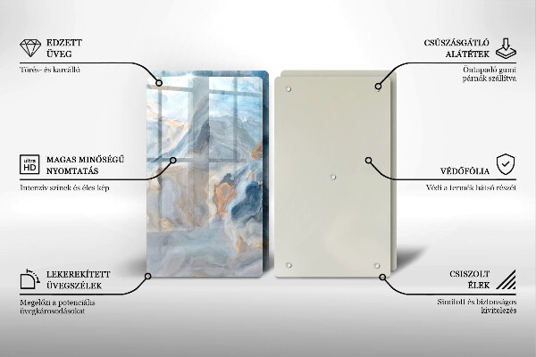 Sklo za varnú dosku Textúra mramoru