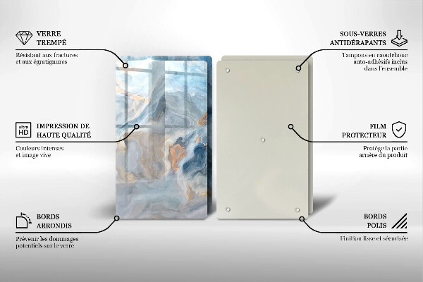 Sklo za varnú dosku Textúra mramoru